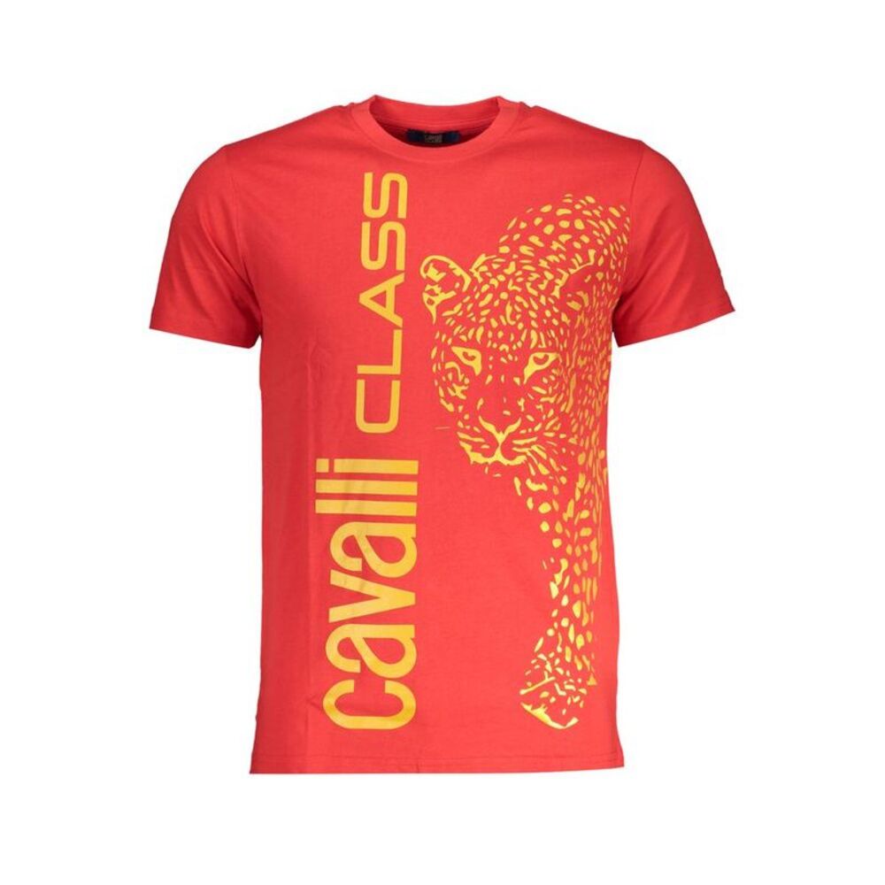 Cavalli Class Rosso Cotton Men Men's T-Shirt